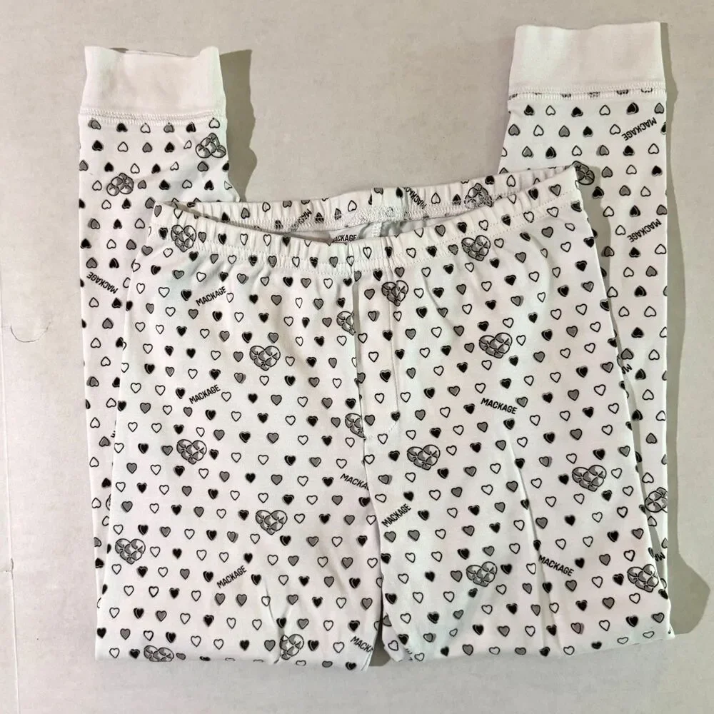 Mackage x Roller Rabbit, Black & White Heart Print Pajama Set, Kid's10